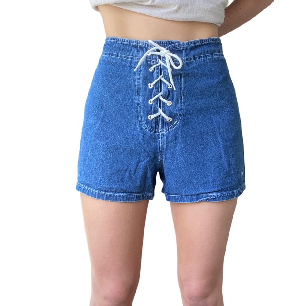 Vintage Ocean Pacific (OP) Lace Up Denim Shorts